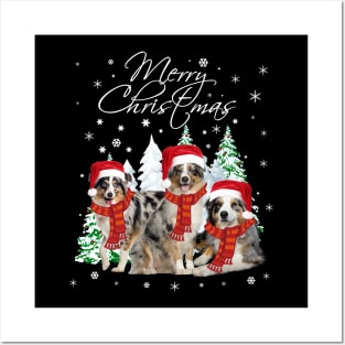 Australian Shepherd Christmas Tshirt Funny Xmas Gifts Posters and Art